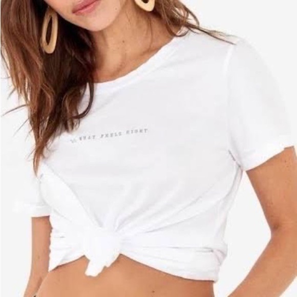 Mate the label Organic Cotton Crew Neck Tee Do What Feels Right NWOT Medium - Picture 1 of 6